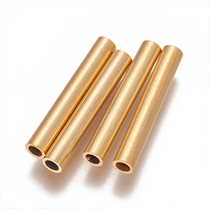 CH62111 Stainless steel rounded tubes ,for jewellery 20x3mm/2pcs//ø1,8mm gold plated color,   ,material ανοξείδωτο ατσάλι 304,,beads (0 0)