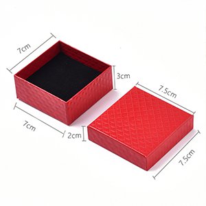 CH62149 Jewelry boxes packaging square,with sponge ,8x8cmx3cm/1pcs,red color (-3 0)