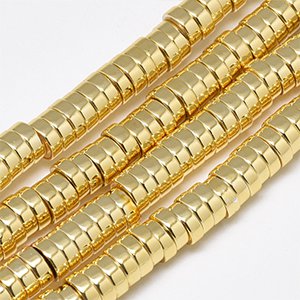 CH62155 Semi precious stones synthetic hematite rondelle, ,4x2mm/200pcs ,gold plated (0 0)