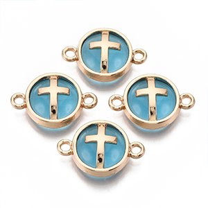 CH62167 Brass crosses ,for jewellery 14x20mm/1pcs/ gold plated,   ,material ,links/connectors (0 0)