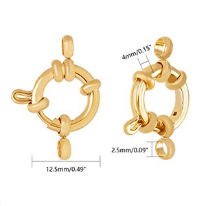 CH62190 STAINLESS STEEL SPRING RING CLASPS FOR JEWELLERY 12X4mm/1Pcs/ GOLD PLATED COLOR, SPRING RING ,Material , (20 0) ()