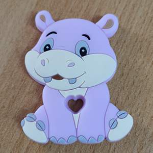 CH62247 Silicone teether silhouette hippo, ,75x56cm/1pcs ,pink color (0 0)