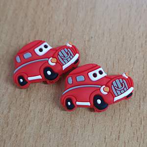 CH62256 Silicone teether beads cars, ,30x20mm/1pcs ,red color (0 0)