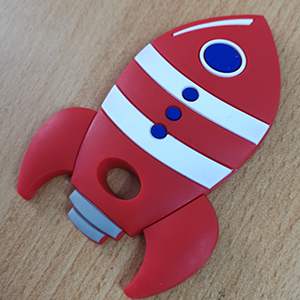 CH62262 Silicone teether silhouette spaceship, ,110x80cm/1pcs ,red color (0 0)