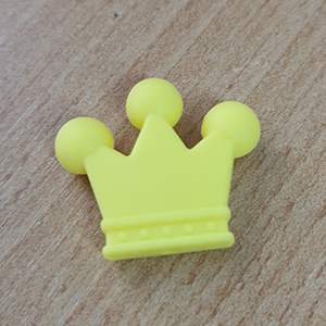 CH62270 Foodgrade silicone crown beads ,for pacifier/decoration 35x30mm/1pcs/ yellow color,   ,material food grade silicone,cartoon,beads (0 0)