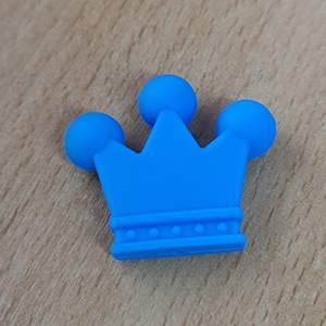 CH62273 Foodgrade silicone crown beads ,for pacifier/decoration 35x30mm/1pcs/ blue color,   ,material food grade silicone,cartoon,beads (0 0)