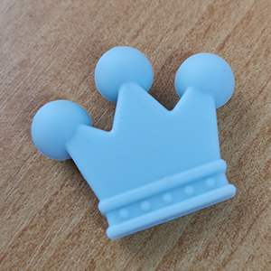 CH62279 Foodgrade silicone crown beads ,for pacifier/decoration 35x30mm/1pcs/ turquoise color,   ,material food grade silicone,cartoon,beads (0 0)