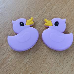 CH62281 Foodgrade silicone duck beads ,for pacifier/decoration 30x30mm/1pcs/ violet color,   ,material food grade silicone,cartoon,beads (0 0)