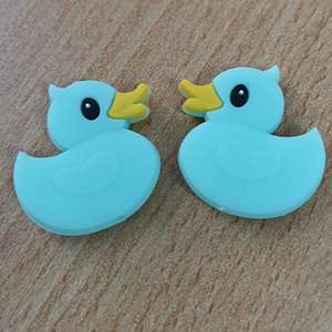 CH62282 Foodgrade silicone duck beads ,for pacifier/decoration 30x30mm/1pcs/ mint color,   ,material food grade silicone,cartoon,beads (0 0)
