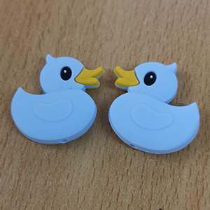 CH62284 Foodgrade silicone duck beads ,for pacifier/decoration 30x30mm/1pcs/ light blue color,   ,material food grade silicone,cartoon,beads (0 0)