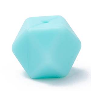 CH62315 Food grade eco-friendly silicone beads faceted 15mm/2pcs mint color for pacifier cartoon beads (0 0)
