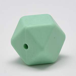 CH62321 Food grade eco-friendly silicone beads faceted 15mm/2pcs mint color for pacifier cartoon beads (0 0)