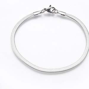 CH62407 Ατσαλινα ετοιμα βραχιολια  18,5cm/3mm/1τεμ. ατσαλινο χρωμα για κοσμημα (0 0)