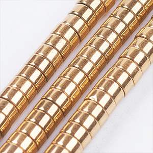 CH62416 Synthetic hematite disc beads,heishi beads for jewellery 4x2mm/200pcs gold plated color,   ,material semi precious stones,,beads (0 0)