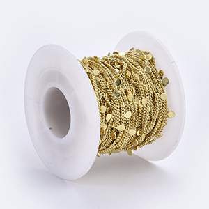 CH62426 Αλυσιδες μεταλλικες με το μετρο ,2x2mm/1μετρ. ,επιχρυσο χρωμα,curb chain (0 0)