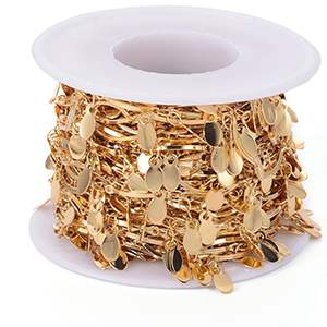 CH62429 Chains stainless steel per meter,link chains ,8×4/1meters ,gold plated (0 0)