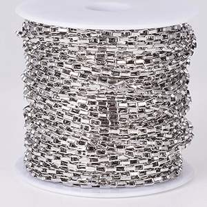 CH62430 Αλυσίδες Ατσάλινες Με το μέτρο ,4X2mm/1Μέτρ. ,Ατσάλινο Χρώμα,Box Chain (11.7 0) (0gr) ()