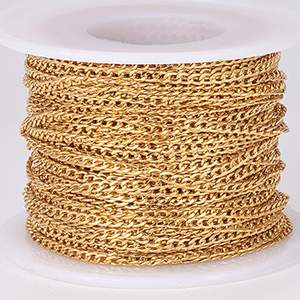 CH62431 Ατσάλινες Αλυσίδες  Για κόσμημα 4X3mm/1Μέτρ.   Επίχρυσο Χρώμα, Με το μέτρο  ,Συνθεση Ανοξείδωτο Ατσάλι, (10.4 0) (8gr) ()