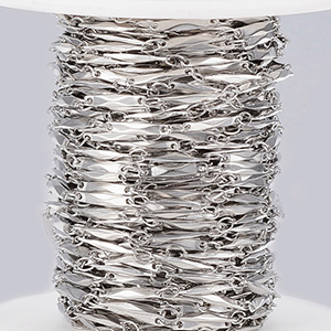 CH62442 Chains stainless steel per meter,bar link chain ,11x2mm/1meters ,steel color (0 0)