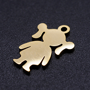 CH62464 Stainless steel charms ‘, girls’ for jewellery 17x12mm/1pcs/   gold plated color,   ,material ανοξείδωτο ατσάλι 304,family,charms (0 0)