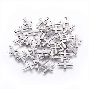 CH62471 Crosses Stainless Steel Silhouette, ,16X12mm/10Pcs ,Steel color (39 19) ()