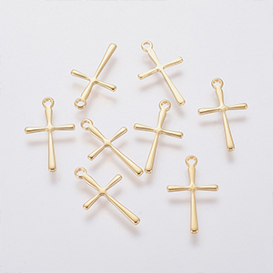 CH62473 Σταυροι ατσαλι φιγουρα ,16x10mm/10τεμ.,ατσαλινο χρωμα (0 0)