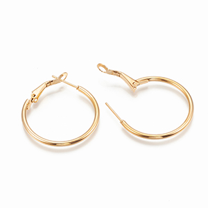 CH62476 Ατσαλινα σκουλαρικια κρικος  30x2mm/1ζευγ. ατσαλινο χρωμα για κοσμημα (0 0)