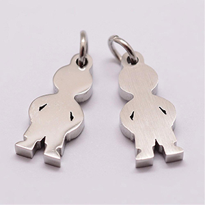 CH62481 Stainless Steel Charms ‘, Boys’ For Jewellery 16X9mm/1Pcs/   Stainless steel color,   ,Material Ανοξείδωτο Ατσάλι 304,Family,Charms (16 10) ()