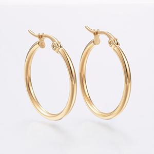 CH62515 Stainless steel earring hoops ,for jewellery 24mm//1pair/ gold plated,hoop earrings   ,material stainless steel,, (0 0)
