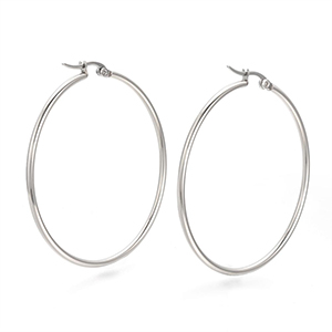 CH62519 Jewellery stainless steel earrings rings,2.00mm thickness ,50mm/1set ,steel color (0 0)
