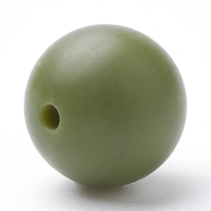 CH62549 Silicone teether beads round beads,silicone ,12mm/ø2mm/4pcs ,olive color (0 0)