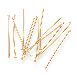 CH62572 Ατσαλινες γρανες πλακε  για κοσμημα 30×0,7mm/~40τεμ.   επιχρυσο χρωμα, με πλακε κεφαλι  ,συνθεση , (0 0)