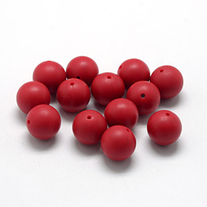 CH62588 Food grade silicone beads  15mm/ø2mm/4pcs red color for pacifier cartoon beads (0 0)