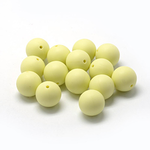 CH62592 Food grade silicone beads  15mm/ø2mm/4pcs yellow color for pacifier cartoon beads (0 0)