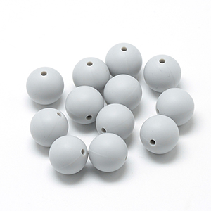 CH62613 Food grade silicone beads  12mm/4pcs light grey color for pacifier/decoration cartoon charms (0 0)