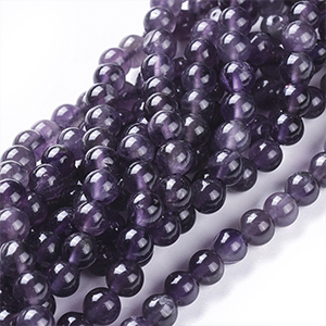 CH62637 Semi precious stones amethyst round beads, ,6mm/70pcs ,lilac color (-1 0)