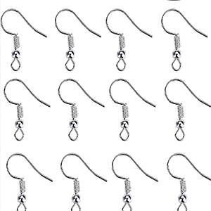 CH62691 Μεταλλικα σκουλαρικια γαντζος ,20mm/100set ,επαργυρο χρωμα,στρογγυλεμενο (0 0)