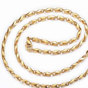 CH62748 Jewellery stainless steel necklaces with lobster clasp,link chains ,56cm/3,5mm/1pcs ,gold plated (0 0)