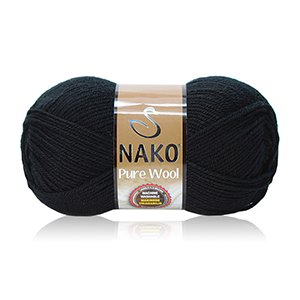 CH62777 Yarns nako pure wool ,for sweater,beany,scurf 100gr/220meters/ black color, wool  ,material 100 % wool,winter,crhochet needles 3 tunisian crochet hook no 4-4,5 (0 0)