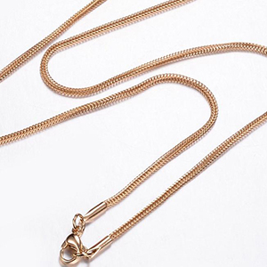 CH62787 Jewellery stainless steel necklaces with lobster clasp,mesh chain ,45cm/1,7mm/1pcs ,gold plated (0 0)