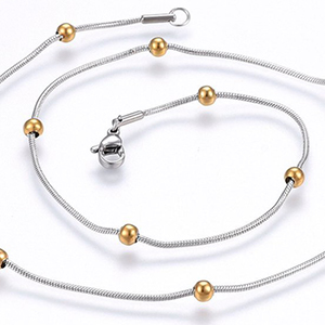 CH62789 Jewellery stainless steel necklaces with lobster clasp,satellite chains ,45cm/1,2mm/1pcs ,steel color (0 0)