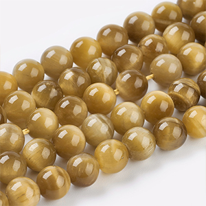 CH62843 Semi precious stones tiger eye round shape,no filter ,6mm/31pcs ,golden color (0 0)