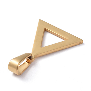 CH62904 Stainless steel triangle shape pendants ,for jewellery 18x18mm/1/ gold plated,laser cut   ,material stainless steel,,charms (0 0)