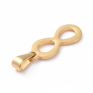 CH62905 Ατσάλινα Μενταγιόν σε σχήμα Άπειρο  Για κόσμημα 23X9mm/1Τεμ Επίχρυσο Χρώμα,Laser Cut   ,Συνθεση Ανοξείδωτο Ατσάλι,Κρεμαστά (2 1) (4gr) ()