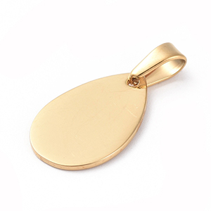 CH62906 Stainless steel stamping peardrops  for jewellery 17x12mm/1/   gold plated,laser cut flat  ,material ανοξείδωτο ατσάλι 304,,charms (0 0)