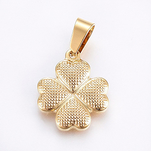 CH62918 Ατσαλινο τριφυλλι για κοσμημα 18x14mm/1τεμ. επιχρυσο χρωμα, πλακε  ,συνθεση ανοξειδωτο ατσαλι,θρησκευτικα,κρεμαστα (0 0)