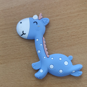 CH62935 Silicone teether silhouette dragon, ,11x8cm/1pcs ,light blue color (0 0)
