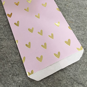 CH62939 Rectangle paper bags ,for gifts 22x13cm/5pcs/ lilac color, with hearts  ,material ,packaging, (0 0)