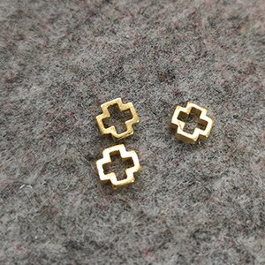 CH62971 Μεταλλικά σταυρουδάκια φιγούρα  Για κόσμημα 7X7mm/2Τεμ. Επίχρυσο Χρώμα,   ,Συνθεση ,Θρησκευτικά,Περαστά (9 5) (4gr) ()