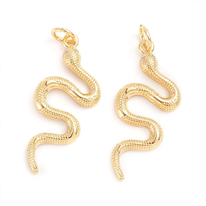 CH63006 Pendants and charms brass snake, ,27x12mm/1pcs ,gold plated (0 0)